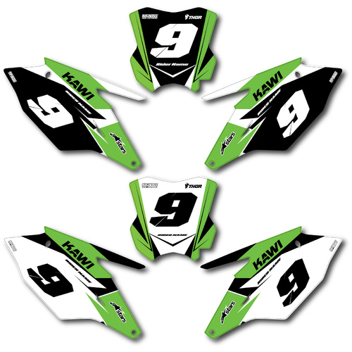 KAWASAKI "C4" Style KLX 110 number Plates